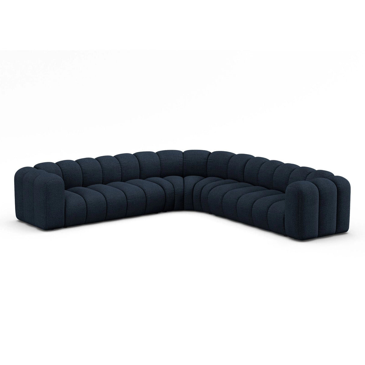 Lupine Modulares 5-Sitzer Ecksofa, Symmetrisch, aus Boucle in Dunkelblau (Baloo 2088), 309x309 cm von Micadoni – Bild 3