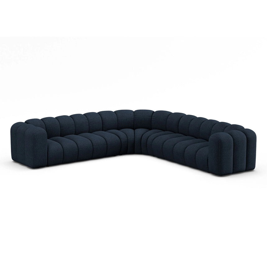 Lupine Modulares 5-Sitzer Ecksofa, Symmetrisch, aus Boucle in Dunkelblau (Baloo 2088), 309x309 cm von Micadoni – Bild 3