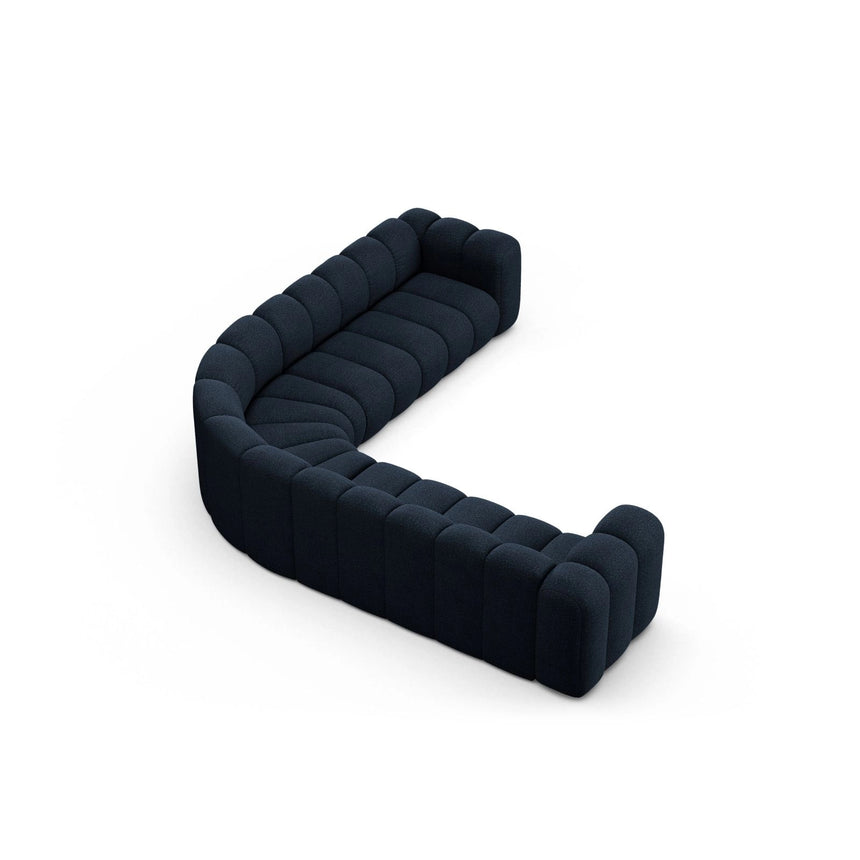 Lupine Modulares 5-Sitzer Ecksofa, Symmetrisch, aus Boucle in Dunkelblau (Baloo 2088), 309x309 cm von Micadoni – Bild 4