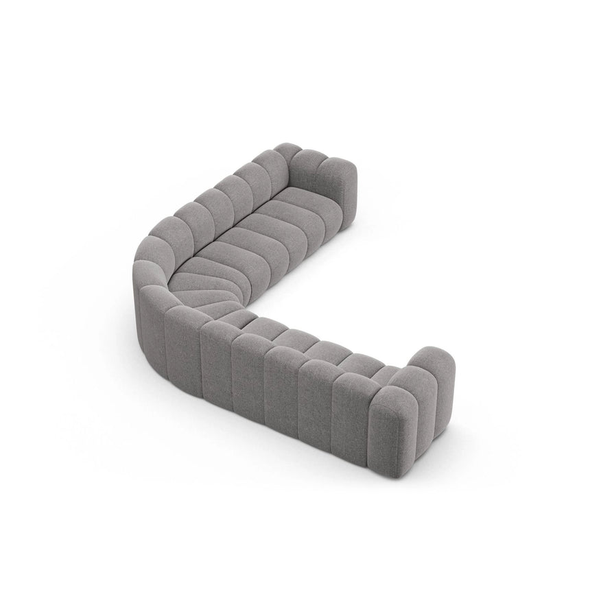 Lupine Modulares 5-Sitzer Ecksofa, Symmetrisch, aus Chenille in Hellgrau (Eden 18 Grey), 309x309 cm von Micadoni – Bild 4