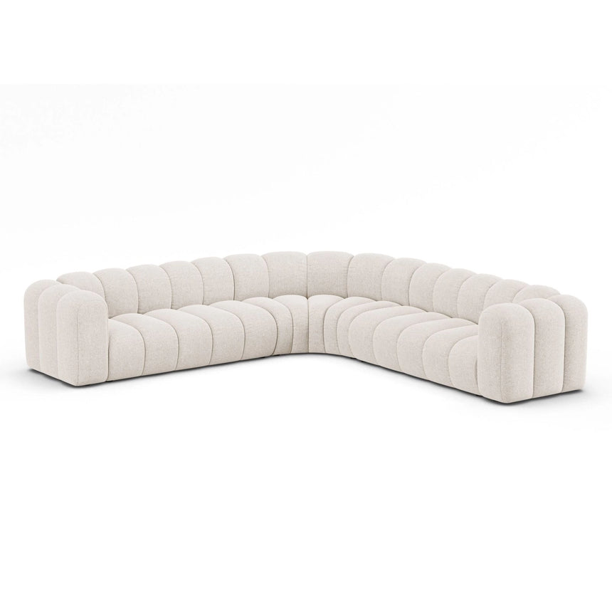 Lupine Modulares 5-Sitzer Ecksofa, Symmetrisch, aus Chenille in Leichtes Beige (Eden 2 Pearl), 309x309 cm von Micadoni – Bild 3