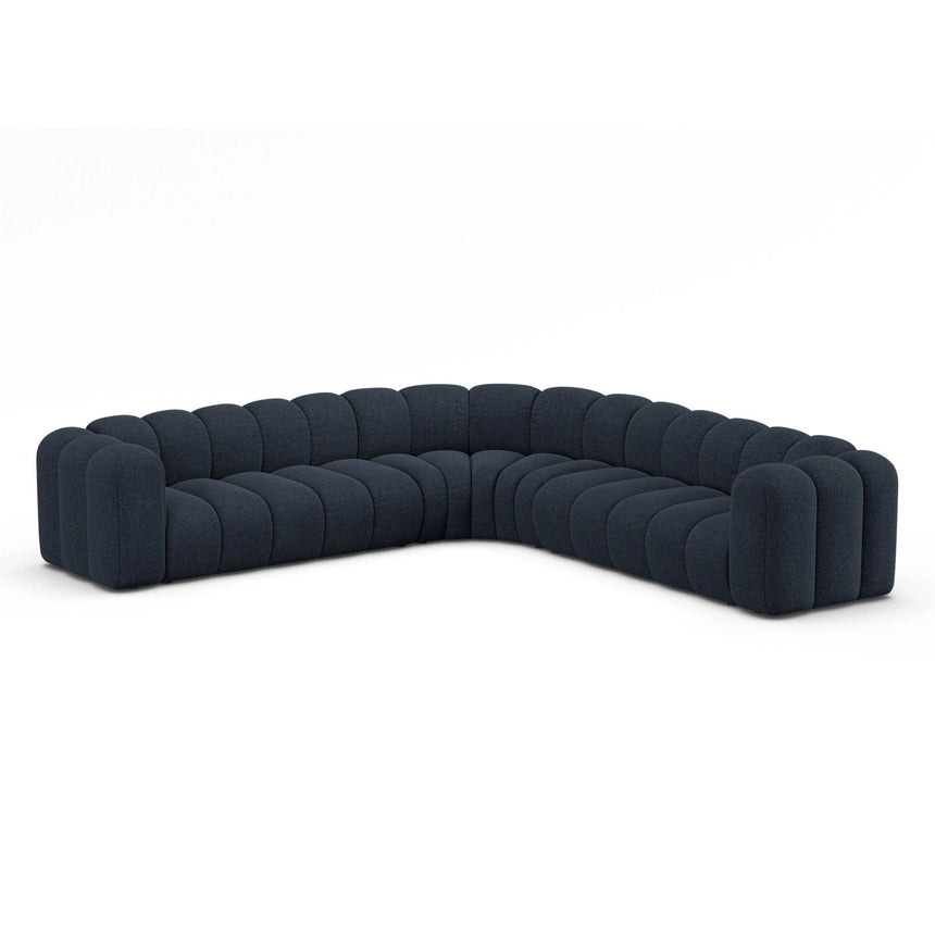 Lupine Modulares 5-Sitzer Ecksofa, Symmetrisch, aus Chenille in Marineblau (Eden 16 Deep Blue), 309x309 cm von Micadoni – Bild 3