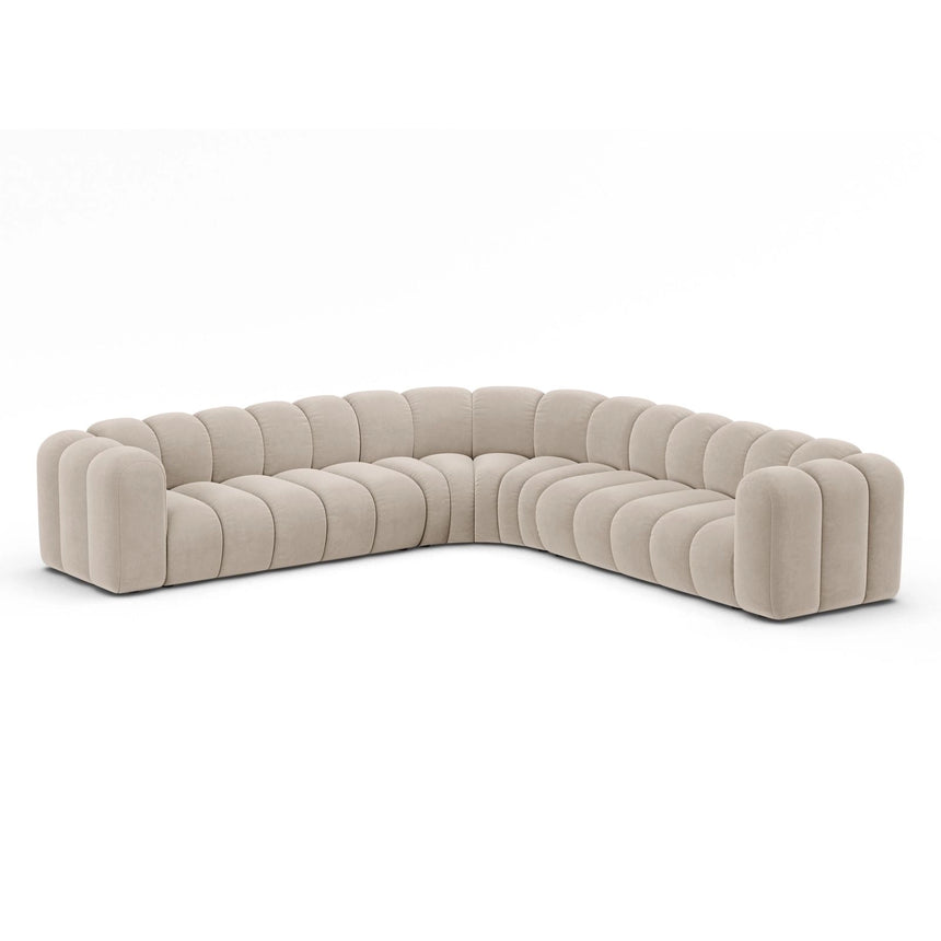 Lupine Modulares 5-Sitzer Ecksofa, Symmetrisch, aus Samt in Beige (Salvador 1), 309x309 cm von Micadoni – Bild 3