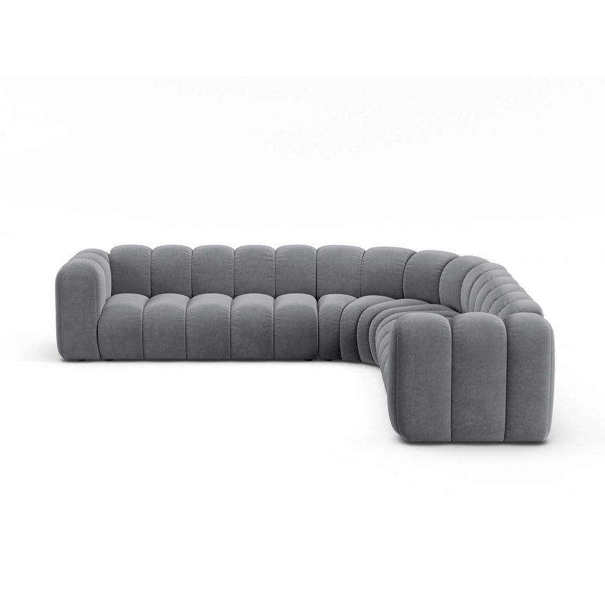 Lupine Modulares 5-Sitzer Ecksofa, Symmetrisch, aus Samt in Grau (Salvador 17), 309x309 cm von Micadoni – Bild 1