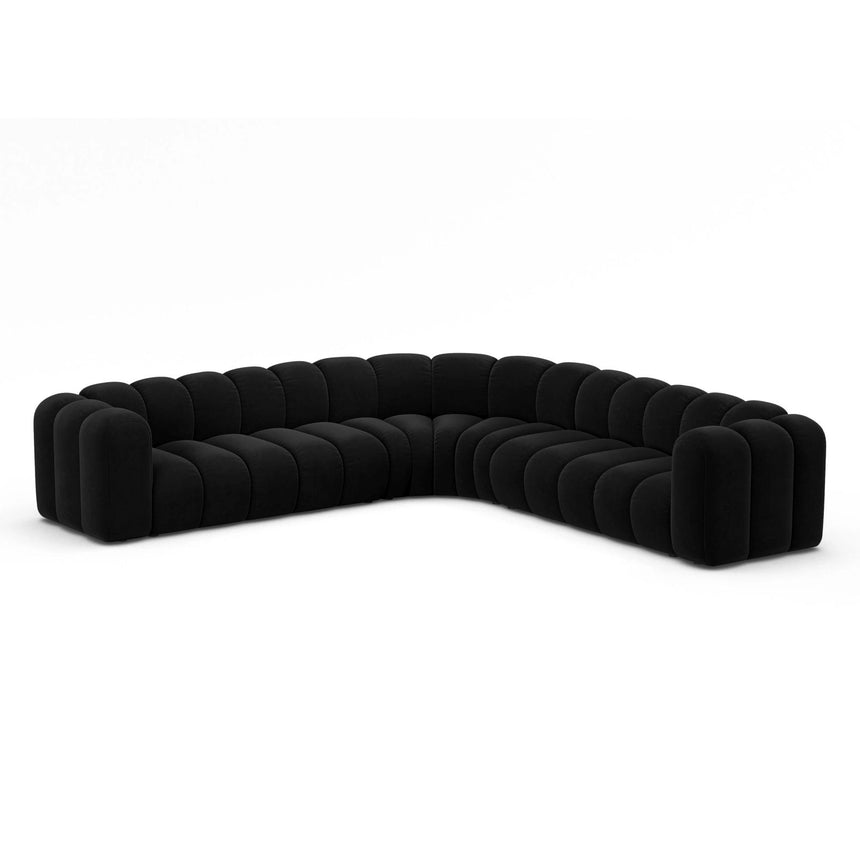 Lupine Modulares 5-Sitzer Ecksofa, Symmetrisch, aus Samt in Schwarz (Salvador 19), 309x309 cm von Micadoni – Bild 3