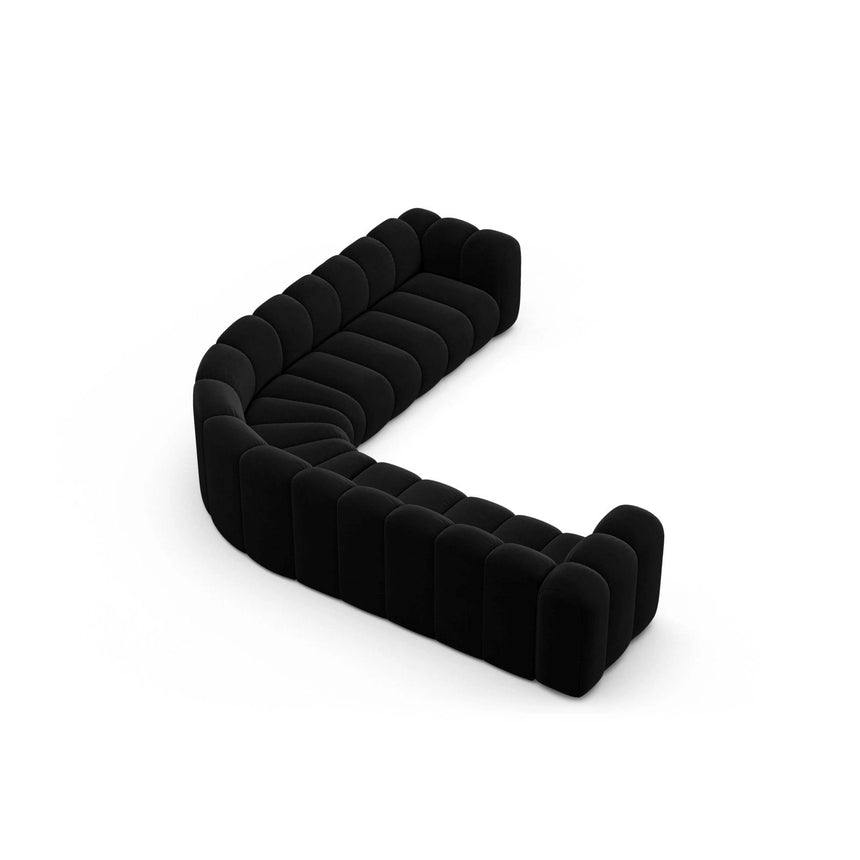 Lupine Modulares 5-Sitzer Ecksofa, Symmetrisch, aus Samt in Schwarz (Salvador 19), 309x309 cm von Micadoni – Bild 4