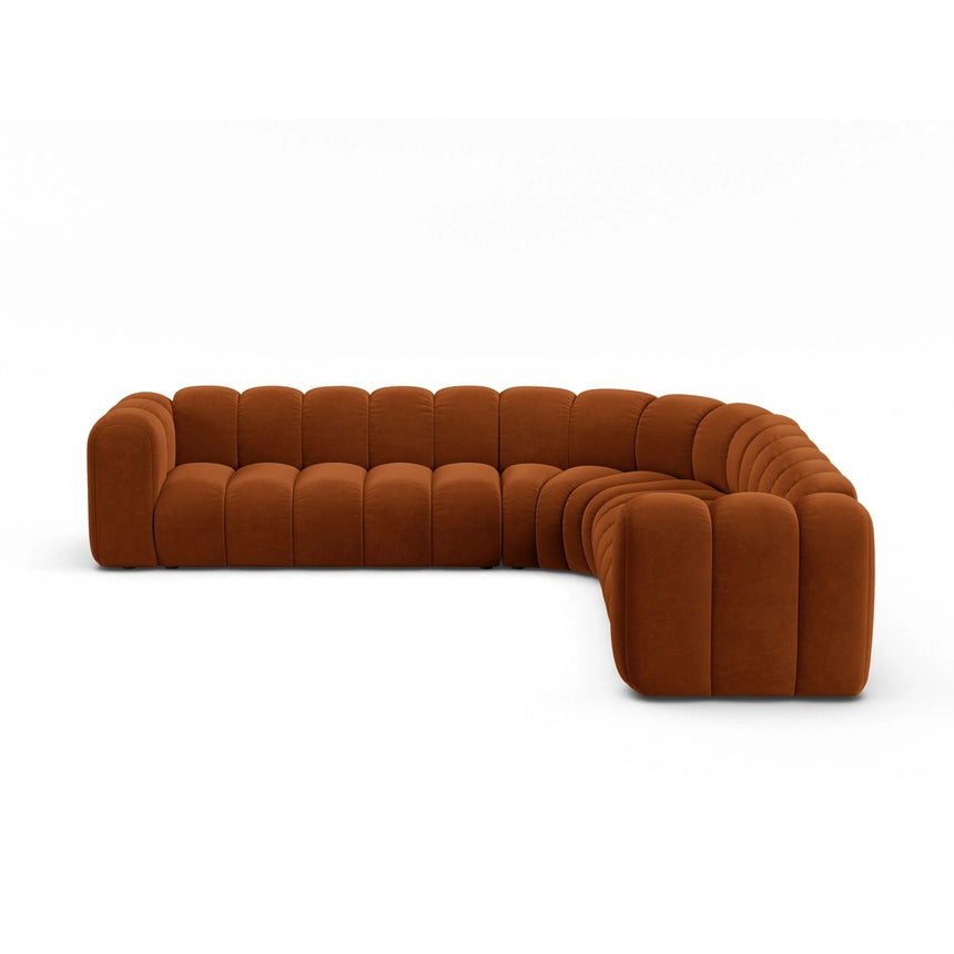 Lupine Modulares 5-Sitzer Ecksofa, Symmetrisch, aus Samt in Terrakotta (Salvador 14), 309x309 cm von Micadoni – Bild 1