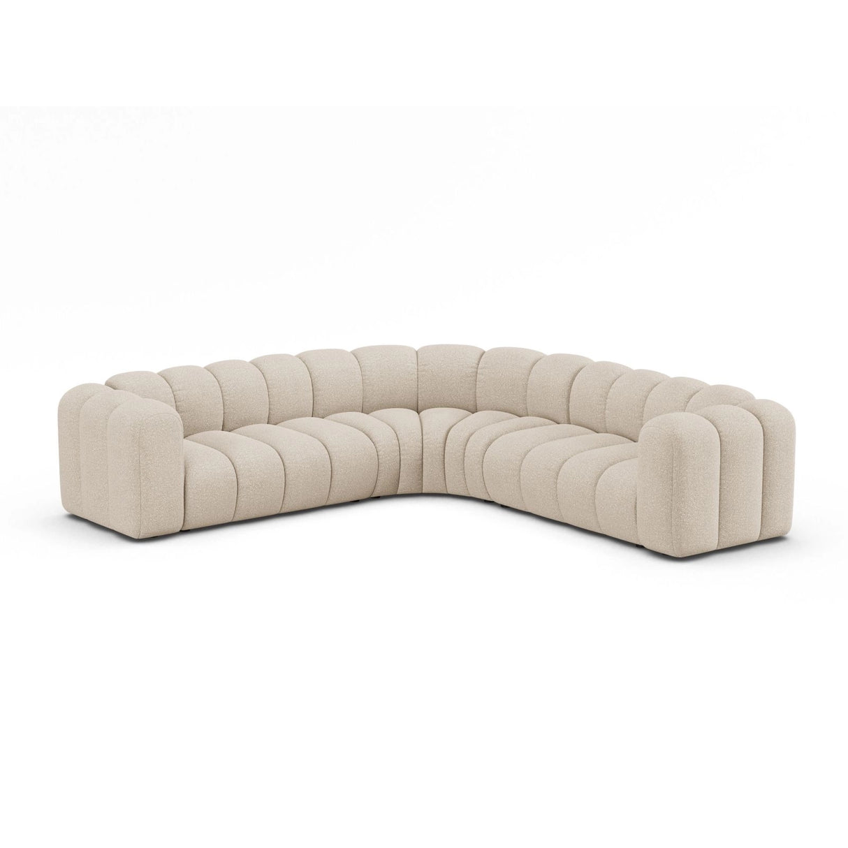 Lupine Modulares 6-Sitzer Ecksofa, Symmetrisch, aus Boucle in Beige (Baloo 2074), 280x280 cm von Micadoni – Bild 2