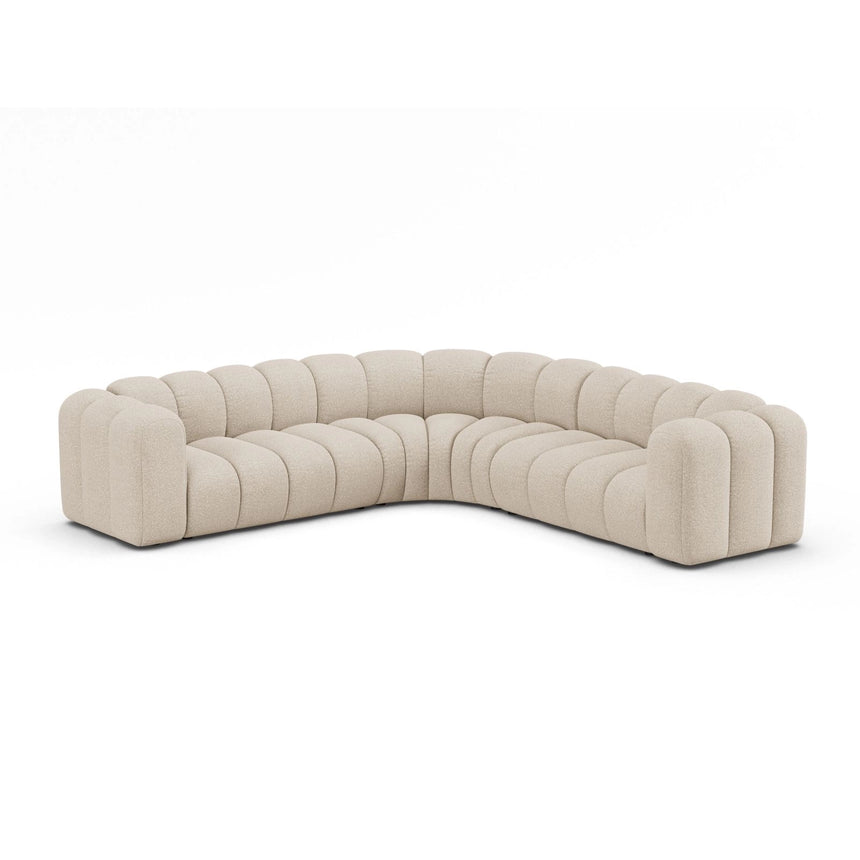 Lupine Modulares 6-Sitzer Ecksofa, Symmetrisch, aus Boucle in Beige (Baloo 2074), 280x280 cm von Micadoni – Bild 2