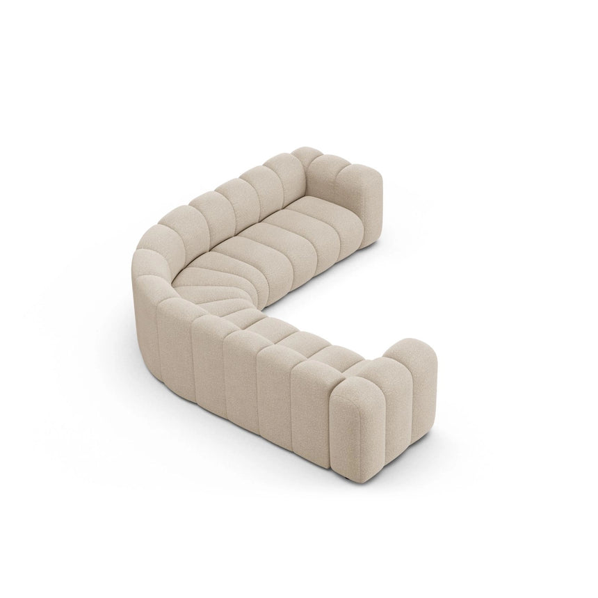 Lupine Modulares 6-Sitzer Ecksofa, Symmetrisch, aus Boucle in Beige (Baloo 2074), 280x280 cm von Micadoni – Bild 3