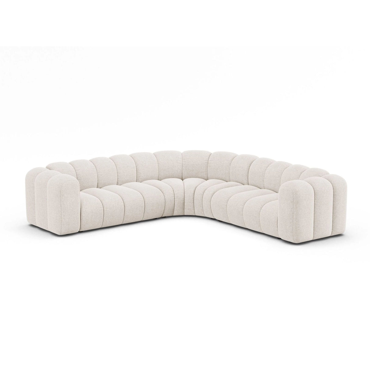 Lupine Modulares 6-Sitzer Ecksofa, Symmetrisch, aus Chenille in Leichtes Beige (Eden 2 Pearl), 280x280 cm von Micadoni – Bild 2