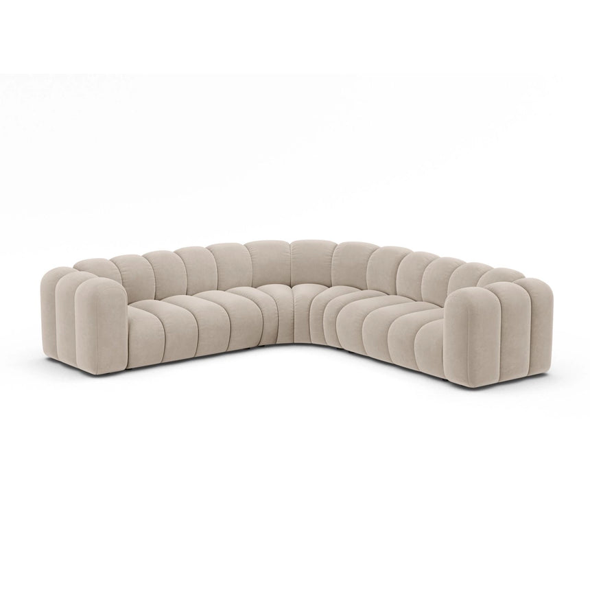Lupine Modulares 6-Sitzer Ecksofa, Symmetrisch, aus Samt in Beige (Salvador 1), 280x280 cm von Micadoni – Bild 2