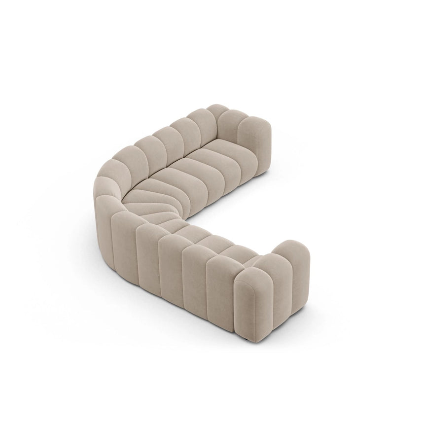 Lupine Modulares 6-Sitzer Ecksofa, Symmetrisch, aus Samt in Beige (Salvador 1), 280x280 cm von Micadoni – Bild 3