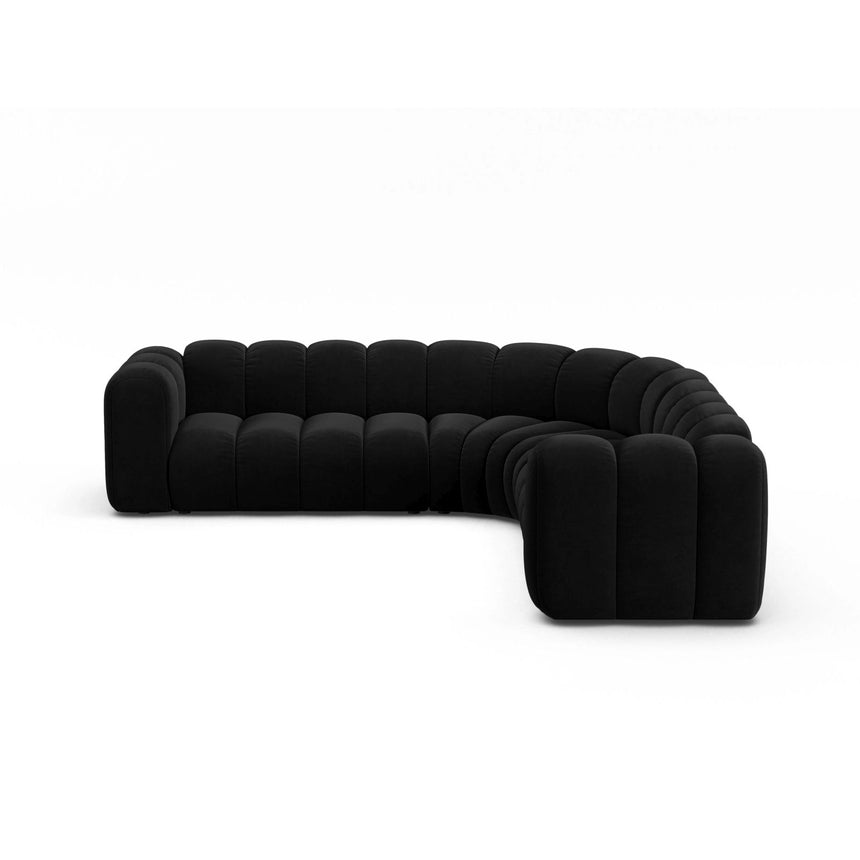 Lupine Modulares 6-Sitzer Ecksofa, Symmetrisch, aus Samt in Schwarz (Salvador 19), 280x280 cm von Micadoni – Bild 1
