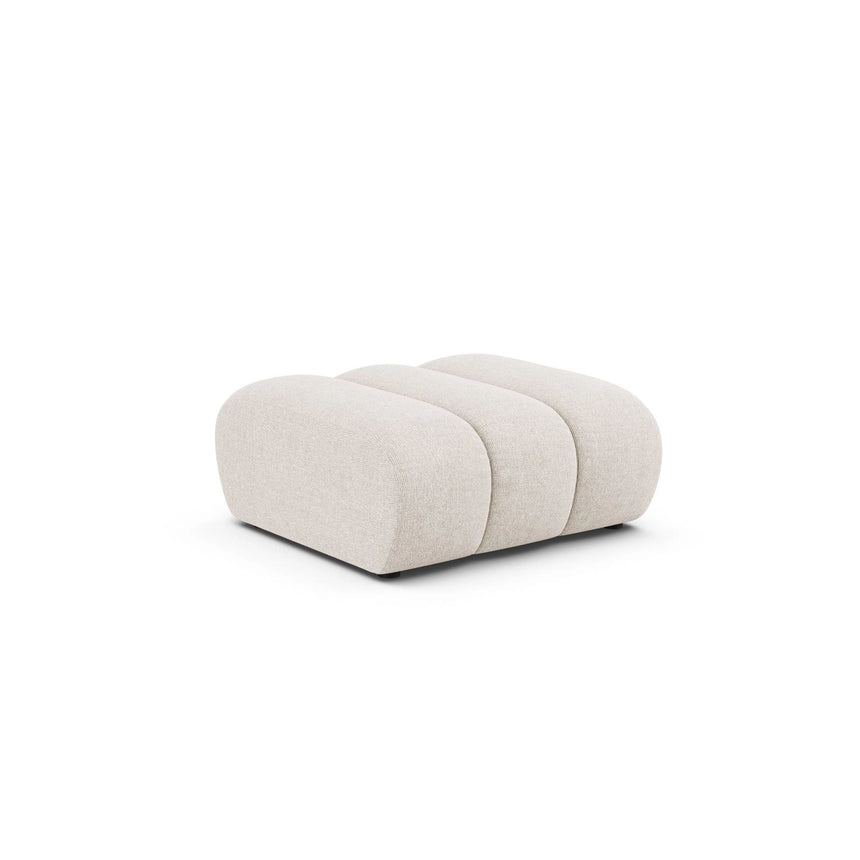 Lupine Pouf aus Chenille in Leichtes Beige (Eden 2 Pearl), 92x95 cm von Micadoni – Bild 3