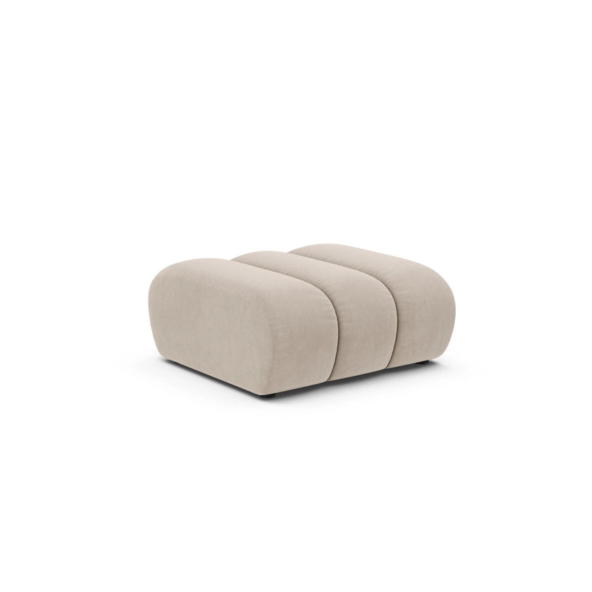 Lupine Pouf aus Samt in Beige (Salvador 1), 92x95 cm von Micadoni – Bild 3