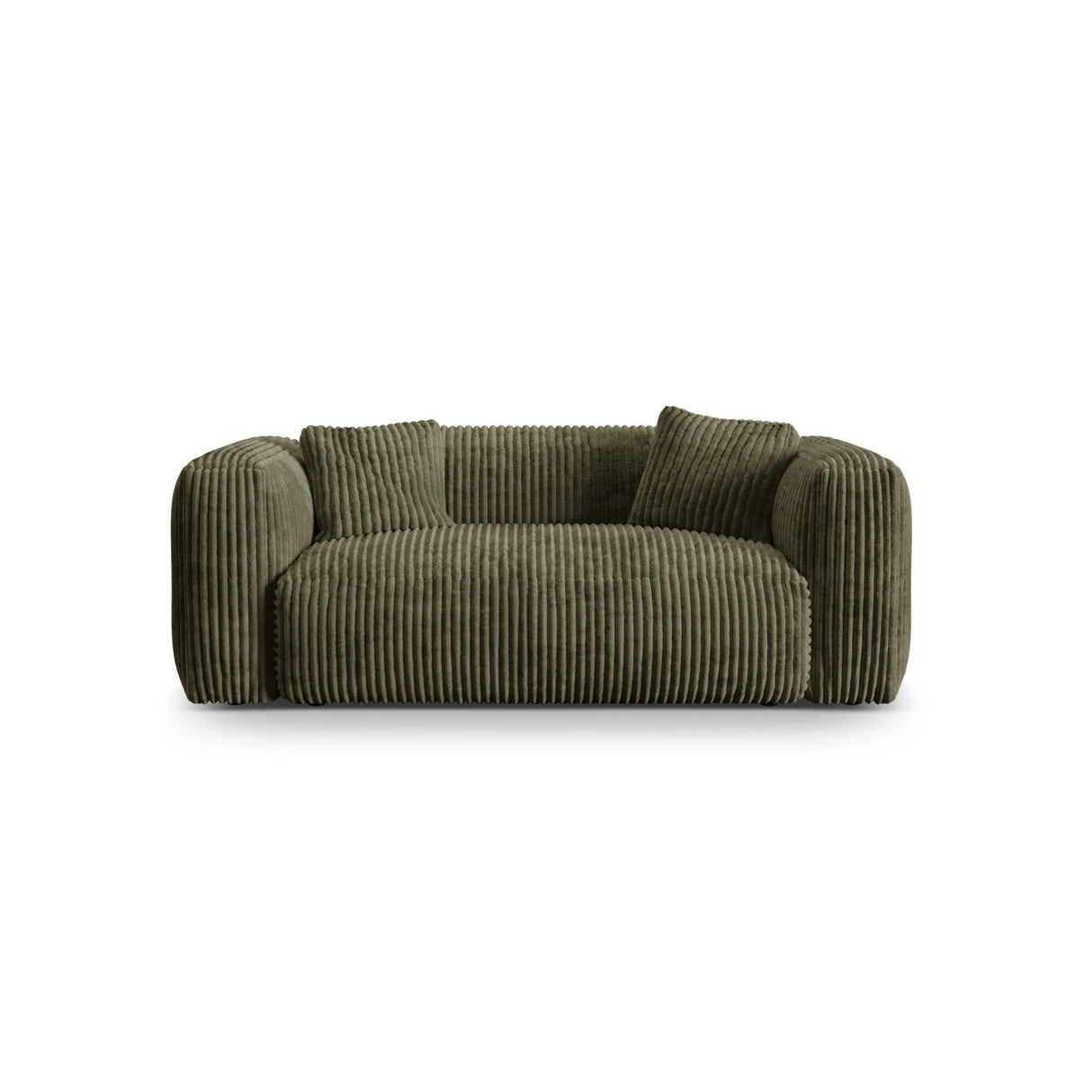 Martina 2-Sitzer Sofa aus Cord in Moosgrün (Tilia 37), 200x106 cm von Micadoni – Bild 1