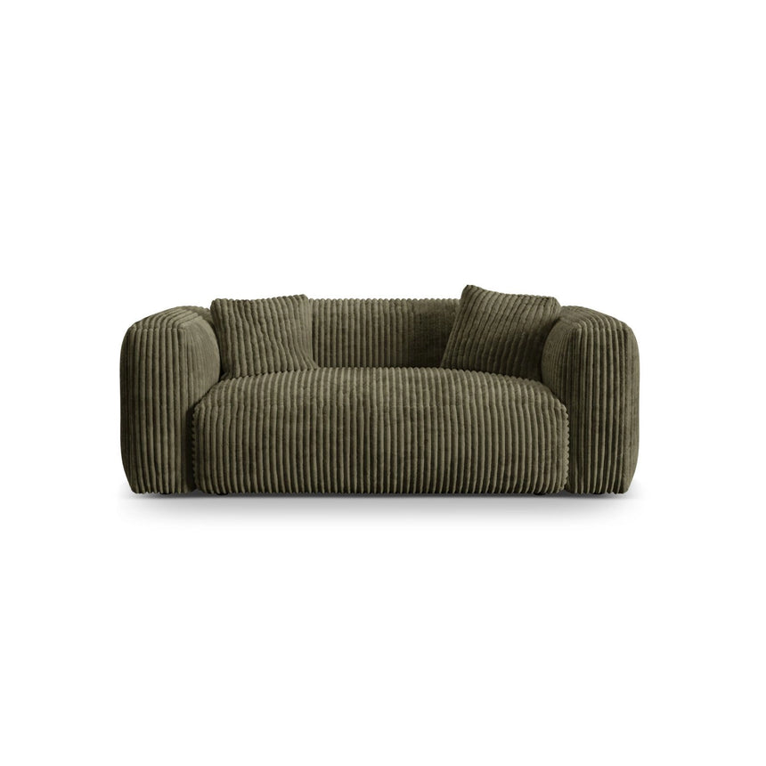 Martina 2-Sitzer Sofa aus Cord in Moosgrün (Tilia 37), 200x106 cm von Micadoni – Bild 1