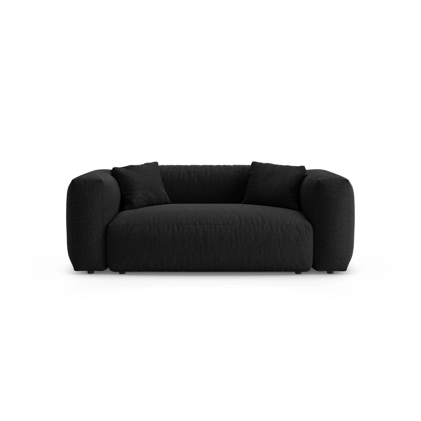 Martina 2-Sitzer Sofa aus Strukturierter Stoff in Schwarz (Boston Black), 200x106 cm von Micadoni – Bild 1