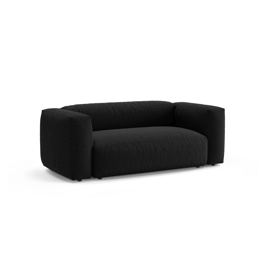 Martina 2-Sitzer Sofa aus Strukturierter Stoff in Schwarz (Boston Black), 200x106 cm von Micadoni – Bild 3