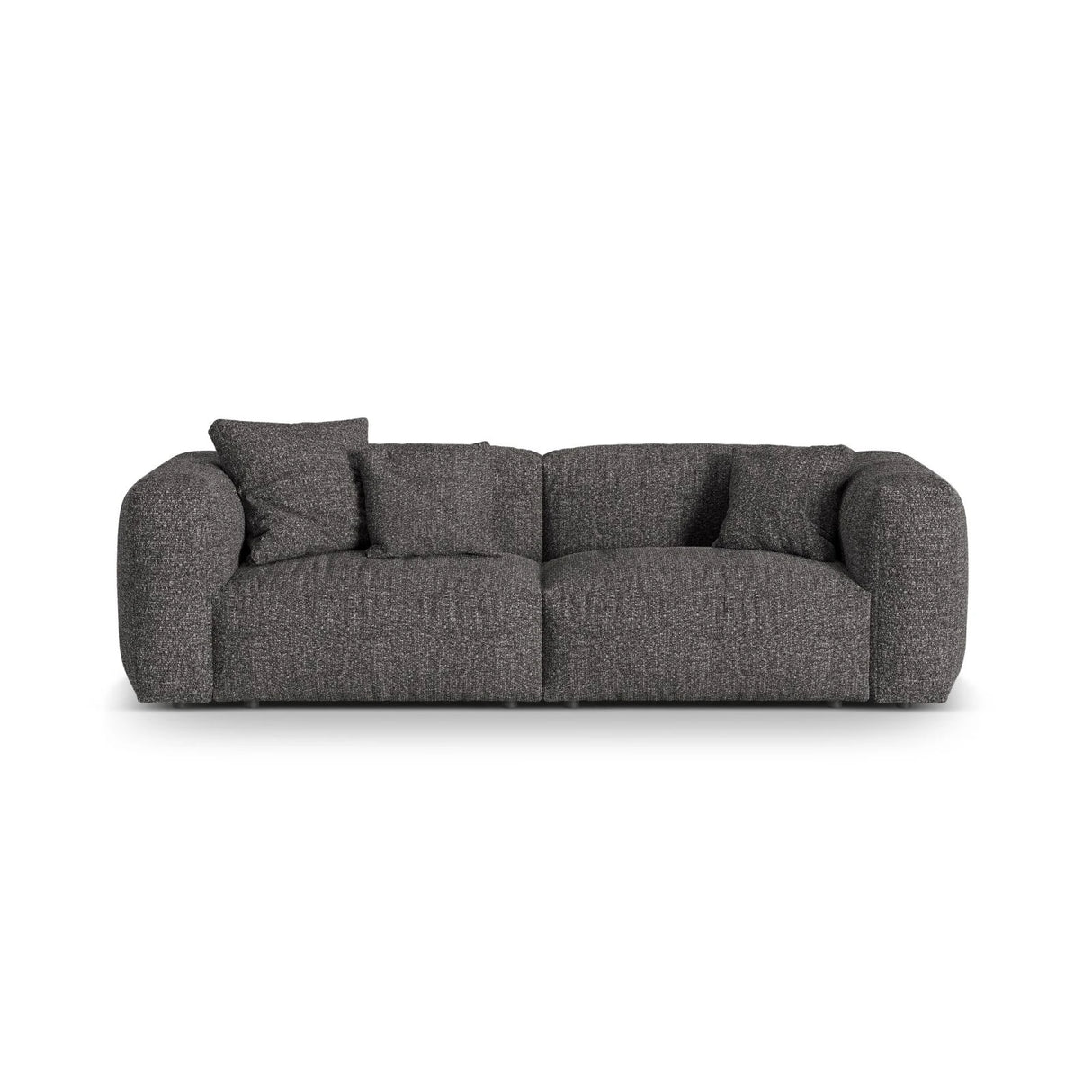 Martina 3-Sitzer Sofa, Sitztiefe 76 cm, aus Boucle in Anthrazit (Monet Anthracite), 240x106 cm von Micadoni – Bild 1