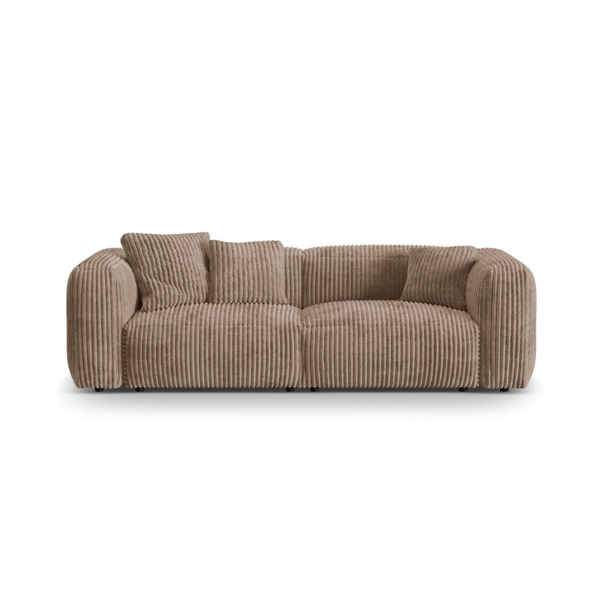 Martina 3-Sitzer Sofa, Sitztiefe 76 cm, aus Cord in Acorn (Tilia 17), 240x106 cm von Micadoni – Bild 1