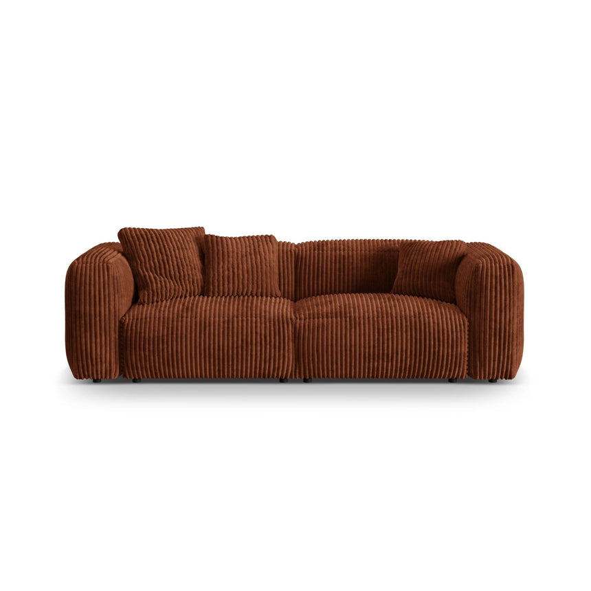 Martina 3-Sitzer Sofa, Sitztiefe 76 cm, aus Cord in Brick (Tilia 52), 240x106 cm von Micadoni – Bild 1