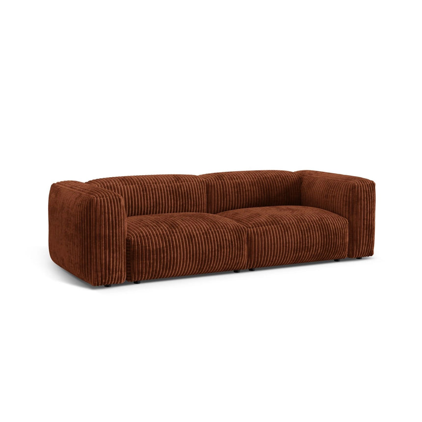 Martina 3-Sitzer Sofa, Sitztiefe 76 cm, aus Cord in Brick (Tilia 52), 240x106 cm von Micadoni – Bild 3