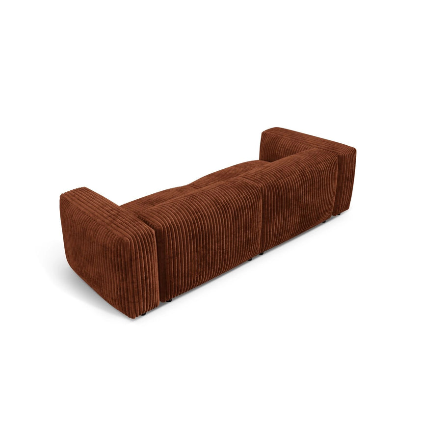Martina 3-Sitzer Sofa, Sitztiefe 76 cm, aus Cord in Brick (Tilia 52), 240x106 cm von Micadoni – Bild 4