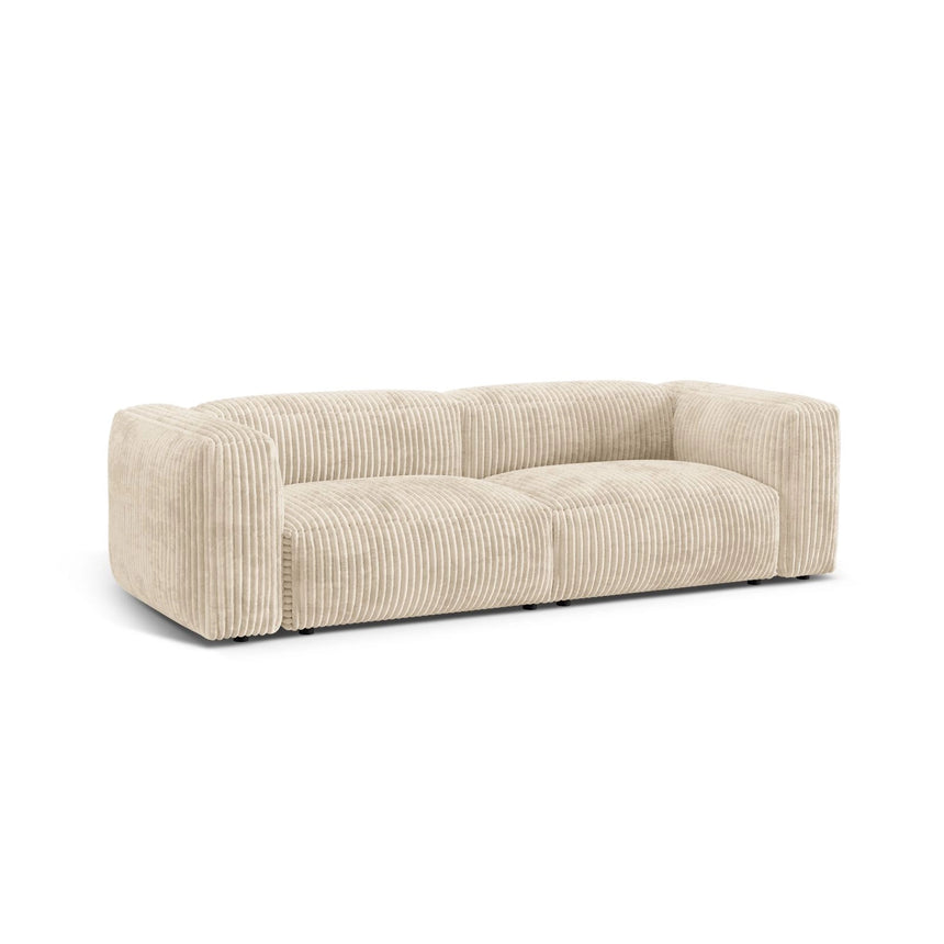 Martina 3-Sitzer Sofa, Sitztiefe 76 cm, aus Cord in Leichtes Beige (Tilia 03), 240x106 cm von Micadoni – Bild 3