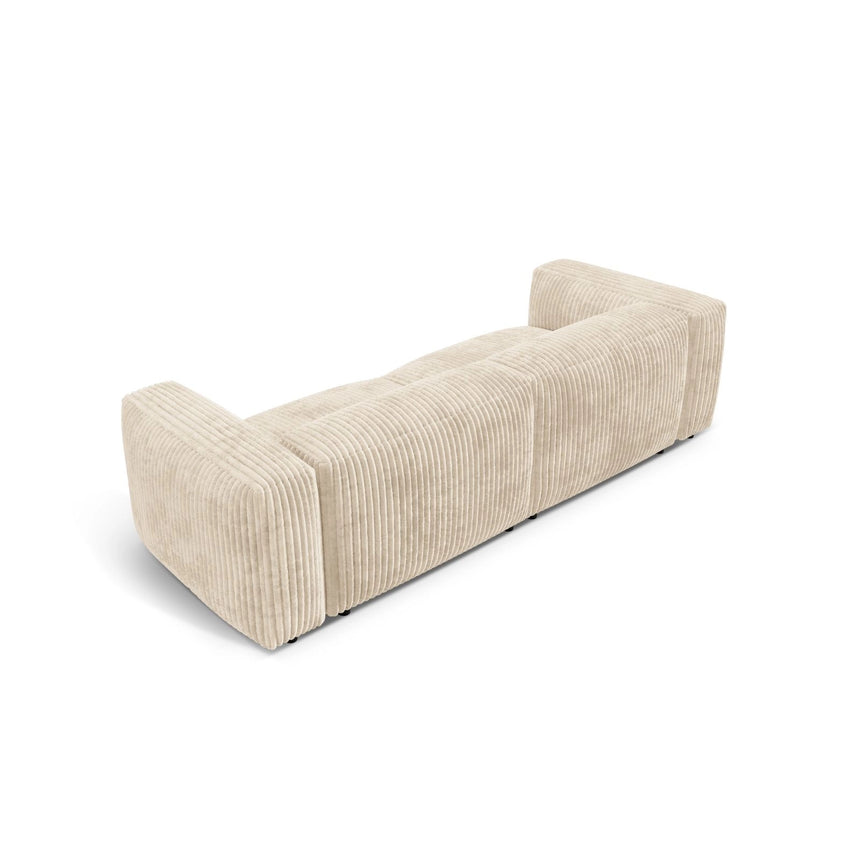 Martina 3-Sitzer Sofa, Sitztiefe 76 cm, aus Cord in Leichtes Beige (Tilia 03), 240x106 cm von Micadoni – Bild 4