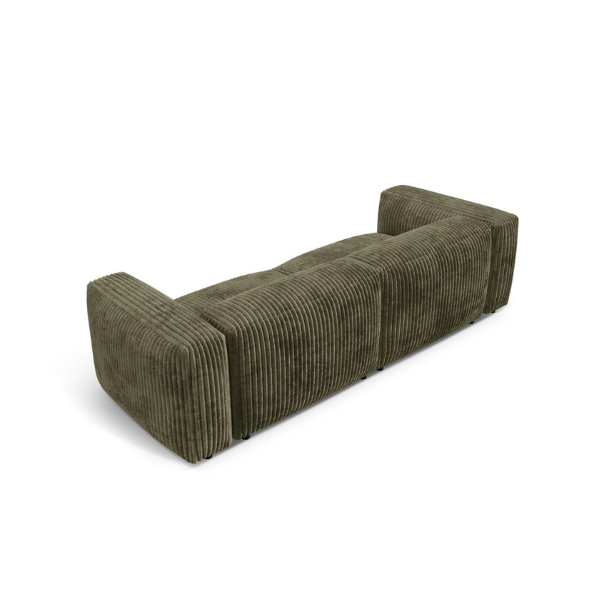 Martina 3-Sitzer Sofa, Sitztiefe 76 cm, aus Cord in Moosgrün (Tilia 37), 240x106 cm von Micadoni – Bild 4
