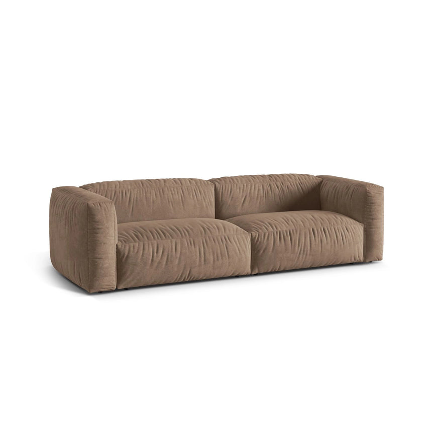 Martina 3-Sitzer Sofa, Sitztiefe 76 cm, aus Samt in Dunkelbeige (Vogue 3), 240x106 cm von Micadoni – Bild 3
