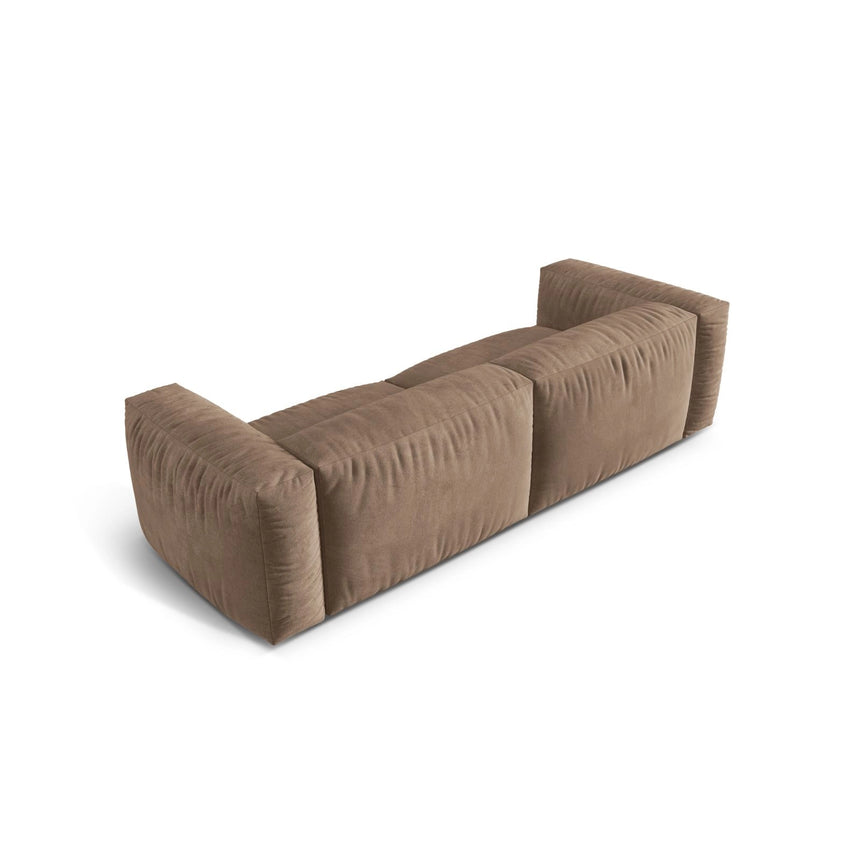 Martina 3-Sitzer Sofa, Sitztiefe 76 cm, aus Samt in Dunkelbeige (Vogue 3), 240x106 cm von Micadoni – Bild 4