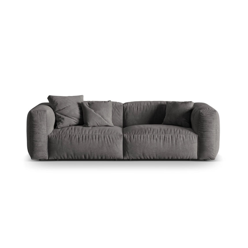 Martina 3-Sitzer Sofa, Sitztiefe 76 cm, aus Samt in Grau (Vogue 15), 240x106 cm von Micadoni – Bild 1