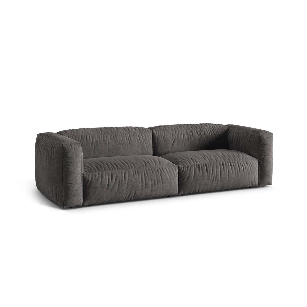 Martina 3-Sitzer Sofa, Sitztiefe 76 cm, aus Samt in Grau (Vogue 15), 240x106 cm von Micadoni – Bild 3
