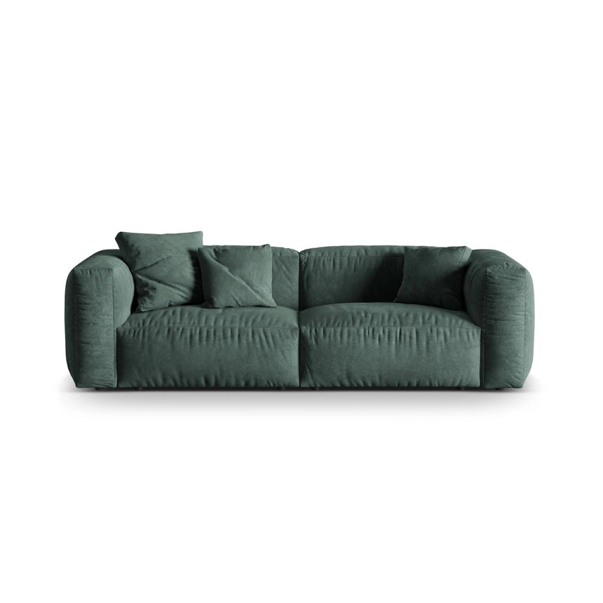 Martina 3-Sitzer Sofa, Sitztiefe 76 cm, aus Samt in Petrol (Vogue 12), 240x106 cm von Micadoni – Bild 1