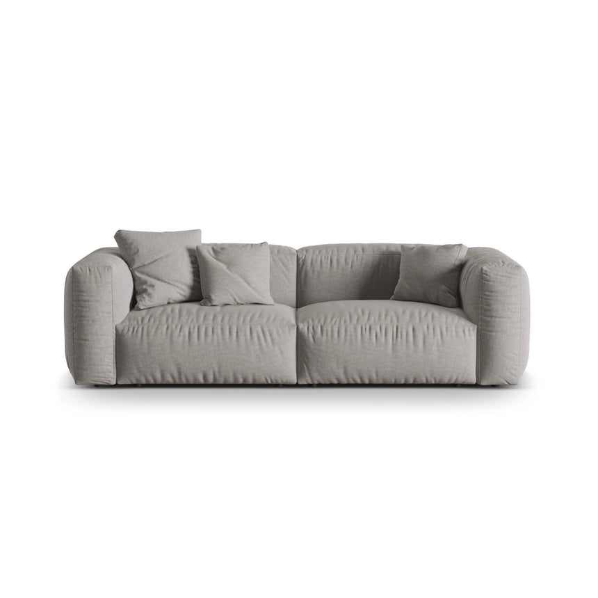 Martina 3-Sitzer Sofa, Sitztiefe 76 cm, aus Strukturierter Stoff in Hellgrau (Boston Light Grey), 240x106 cm von Micadoni – Bild 1