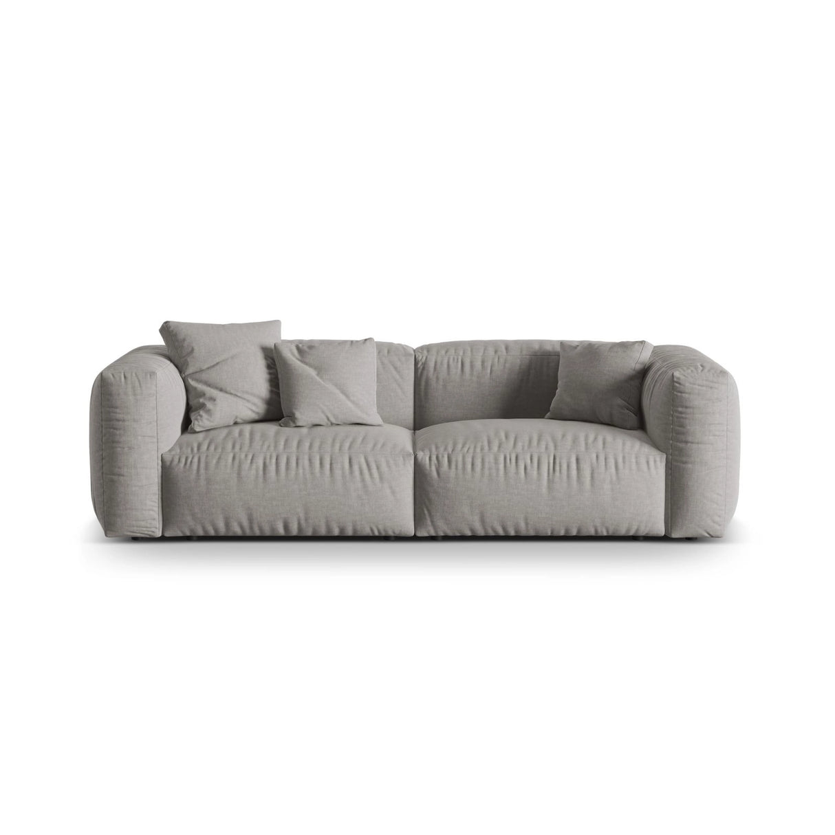 Martina 3-Sitzer Sofa, Sitztiefe 76 cm, aus Strukturierter Stoff in Hellgrau (Boston Light Grey), 240x106 cm von Micadoni – Bild 1