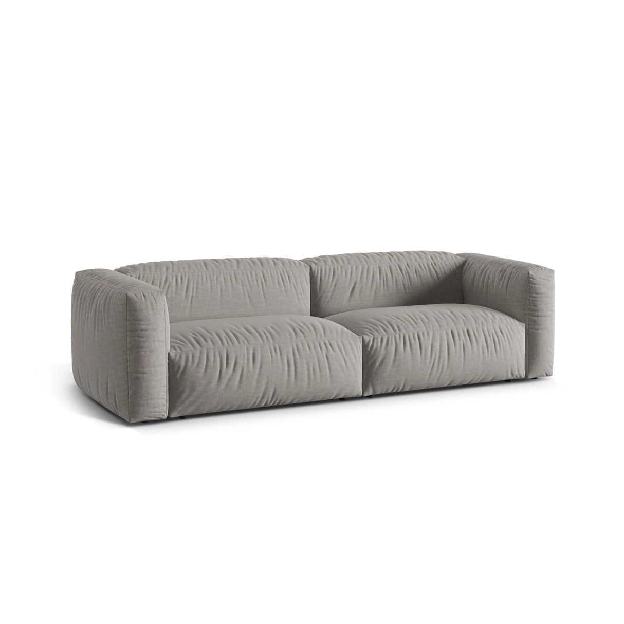 Martina 3-Sitzer Sofa, Sitztiefe 76 cm, aus Strukturierter Stoff in Hellgrau (Boston Light Grey), 240x106 cm von Micadoni – Bild 3