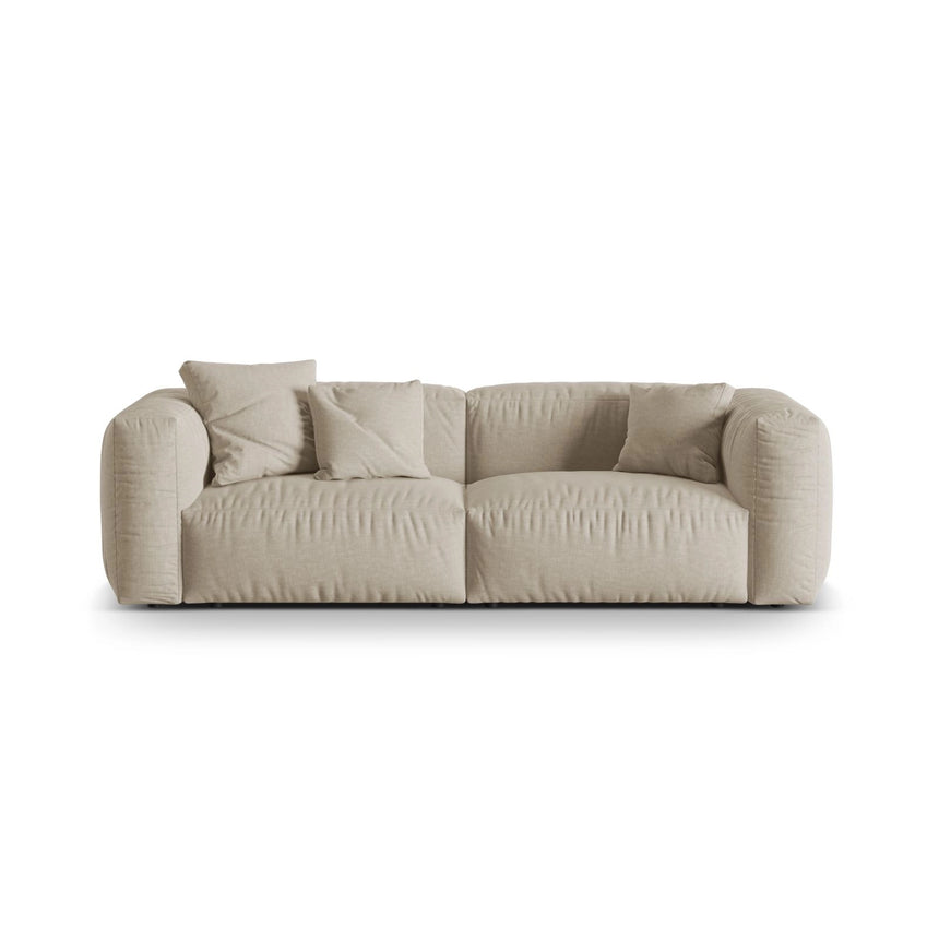 Martina 3-Sitzer Sofa, Sitztiefe 76 cm, aus Strukturierter Stoff in Leichtes Beige (Boston Toffee), 240x106 cm von Micadoni – Bild 1