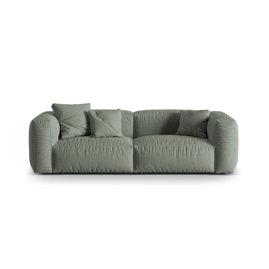 Martina 3-Sitzer Sofa, Sitztiefe 76 cm, aus Strukturierter Stoff in Moosgrün (Boston Water Green), 240x106 cm von Micadoni – Bild 1
