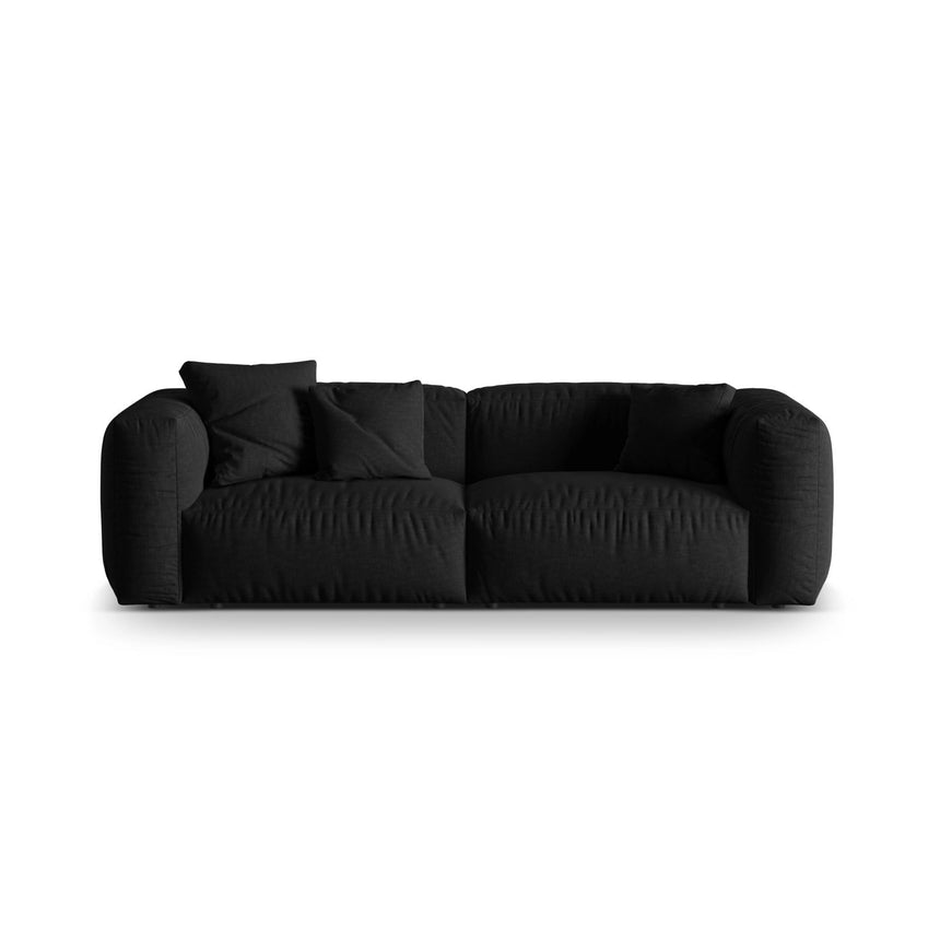 Martina 3-Sitzer Sofa, Sitztiefe 76 cm, aus Strukturierter Stoff in Schwarz (Boston Black), 240x106 cm von Micadoni – Bild 1