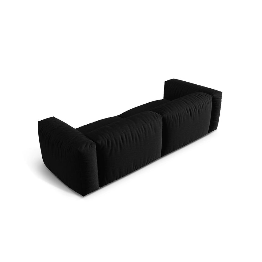 Martina 3-Sitzer Sofa, Sitztiefe 76 cm, aus Strukturierter Stoff in Schwarz (Boston Black), 240x106 cm von Micadoni – Bild 4