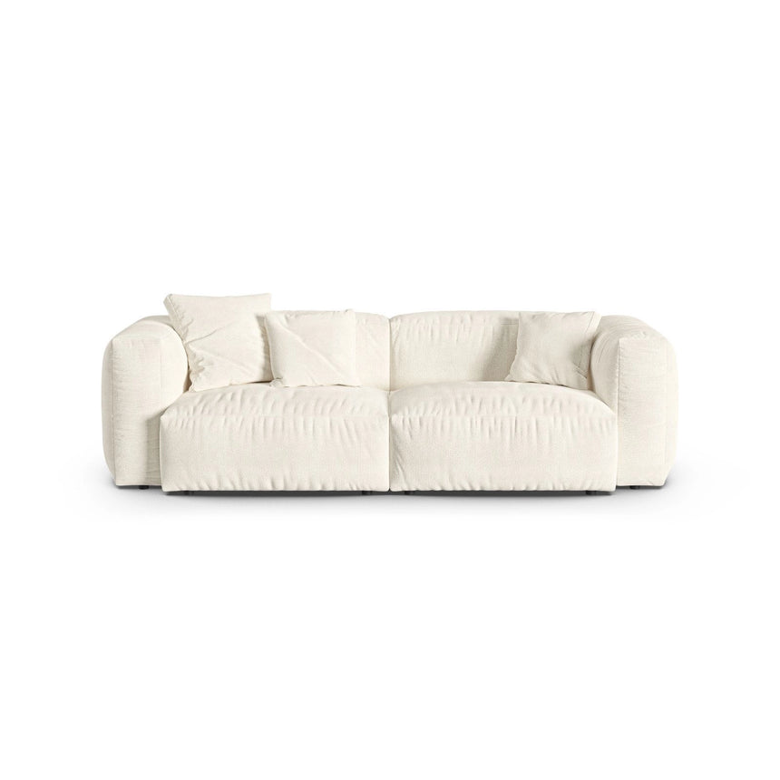 Martina 3-Sitzer Sofa, Sitztiefe 90 cm, aus Boucle in Elfenbein (Monet Nata), 240x120 cm von Micadoni – Bild 1
