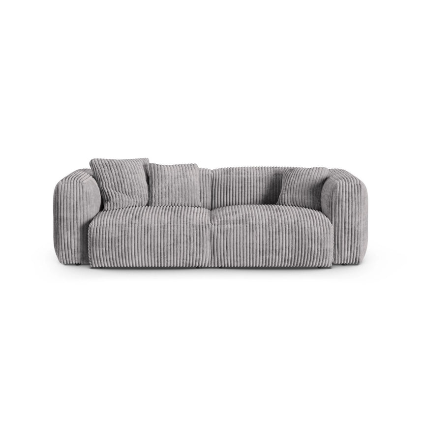 Martina 3-Sitzer Sofa, Sitztiefe 90 cm, aus Cord in Hellgrau (Tilia 86), 240x120 cm von Micadoni – Bild 1
