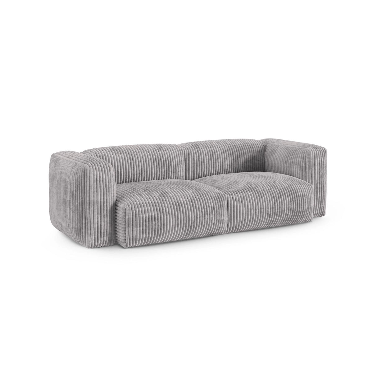 Martina 3-Sitzer Sofa, Sitztiefe 90 cm, aus Cord in Hellgrau (Tilia 86), 240x120 cm von Micadoni – Bild 3