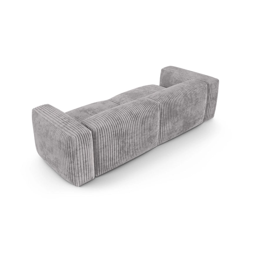 Martina 3-Sitzer Sofa, Sitztiefe 90 cm, aus Cord in Hellgrau (Tilia 86), 240x120 cm von Micadoni – Bild 4