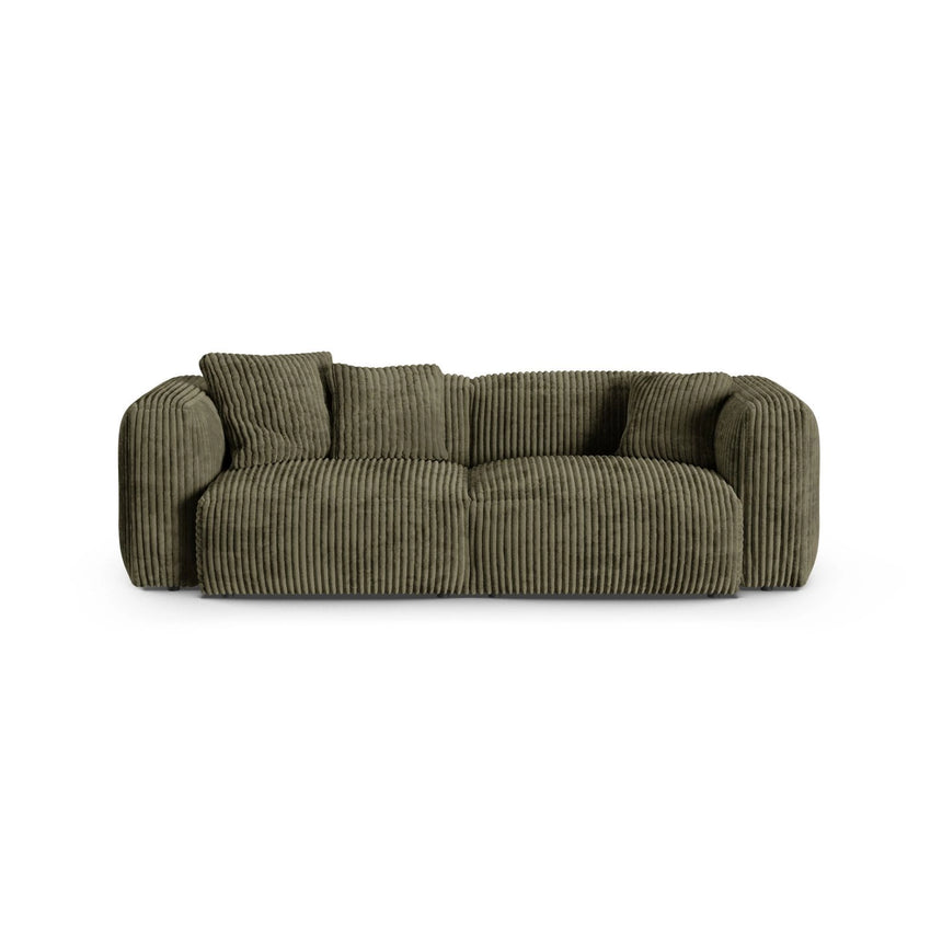 Martina 3-Sitzer Sofa, Sitztiefe 90 cm, aus Cord in Moosgrün (Tilia 37), 240x120 cm von Micadoni – Bild 1