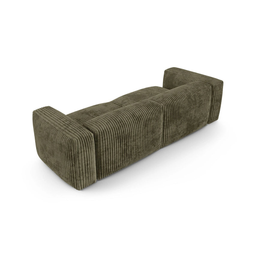 Martina 3-Sitzer Sofa, Sitztiefe 90 cm, aus Cord in Moosgrün (Tilia 37), 240x120 cm von Micadoni – Bild 4